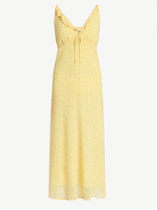 No Boundaries Dresses & Skirts - No Boundaries Yellow Floral Tie-Front Maxi Dress